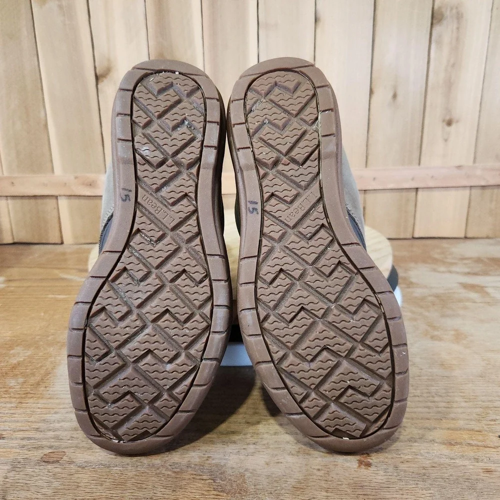 L.L. Bean Storm Chaser Zip 5 Snow Boots Womens 9.5 Brown Nubuck Ankle Winter